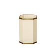 Hexagonal Cream & Gold Edge Wooden Waste Paper Bin - 20cm x 30cm