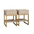 Pair of One Drawer Bedside Tables - Liana Taupe Range