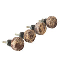 Set of 4 Round Red Marble Drawer Knobs