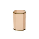 Hexagonal Pale Peach & Gold Edge Wooden Waste Paper Bin - 20cm x 30cm