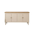 Large Cream & Wooden 4 Door Sideboard - Claudia Range