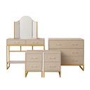 3 Drawer Chest of Drawers, Dressing Table Set & Pair of Two Drawer Bedside Tables - Liana Taupe Range