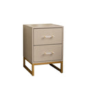 Two Drawer Bedside Table - Liana Taupe Range