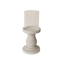 Tall Round Grey Hurricane Pillar Candle Holder - 34cm