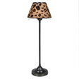 Thin Black Metal Leopard Print Table Lamp