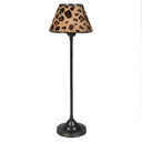 Thin Black Metal Leopard Print Table Lamp