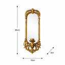 Set of 2 Ornate Antique Gold Mirrored Candle Sconces