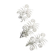 Set of 3 Silver Glitter Christmas Tree Pick Decorations
