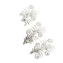 Set of 3 Silver Glitter Christmas Tree Pick Decorations
