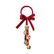 Red & Gold Velvet Bow & Bell Christmas Hanger Decoration