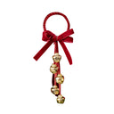 Red & Gold Velvet Bow & Bell Christmas Hanger Decoration