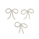 Set of 3 White Pearl Christmas Bow Bauble Christmas Decorations