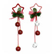 Set of 2 Red & White Star Shaped Hanging Christmas Decorations