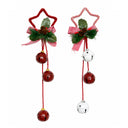 Set of 2 Red & White Star Shaped Hanging Christmas Decorations
