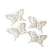 Set Of 4 White Glitter Butterfly Christmas Decoration Clips