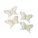 Set Of 4 White Glitter Butterfly Christmas Decoration Clips