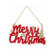 Large Dark Red Velvet & Gold Glitter 'Merry Christmas' Hanging Sign Decoration