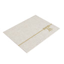 Set of 4 Felt White & Gold Rectangular Bow Detailed Placemats