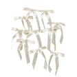 Set of 10 Ivory Satin Christmas Bow Decorations