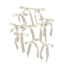 Set of 10 Ivory Satin Christmas Bow Decorations