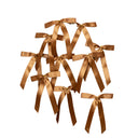 Set of 10 Chocolate Brown Satin Christmas Bow Decorations