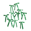 Set of 10 Forest Green Satin Christmas Bow Decorations
