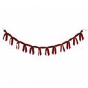 Dark Red Velvet Bow Christmas Garland Bunting - 200cm