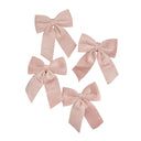 Set of 4 Baby Pink Velvet Christmas Bows