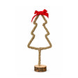 Green Standing Christmas Tree Decoration with Red Bow - 27cm