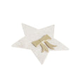 Set Of 4 Beige Star Shaped Felt Cutlery Holders with Champagne Gold Bow