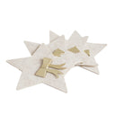 Set Of 4 Beige Star Shaped Felt Cutlery Holders with Champagne Gold Bow