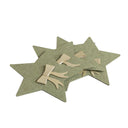 Set Of 4 Green Star Shaped Felt Cutlery Holders with Champagne Gold Bow