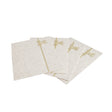 Set of 4 Beige Rectangular Felt Placemat with Champagne Gold Bow
