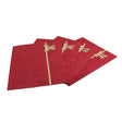 Set of 4 Dark Red Rectangular Felt Placemats with Champagne Gold Bow