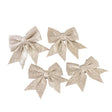 Set of 4 Champagne Glitter Christmas Bows