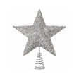 Large Silver Tinsel Star Shaped Christmas Tree Topper