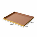 Large Metal Rectangular Mocha & Gold Display Tray
