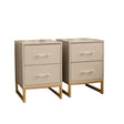 Pair of Neutral Two Drawer Bedside Tables - Liana Taupe Range