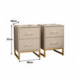 Pair of Neutral Two Drawer Bedside Tables - Liana Taupe Range