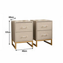 Pair of Neutral Two Drawer Bedside Tables - Liana Taupe Range