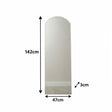 Large Slim Arched Bevelled Frameless Gold Mirror - 47cm x 142cm
