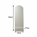 Large Slim Arched Bevelled Frameless Gold Mirror - 47cm x 142cm