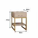 Pair of Neutral One Drawer Bedside Tables - Liana Taupe Range