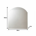 Large Frameless Arched Mirror with Bevelled Edges - 88cm x 100cm