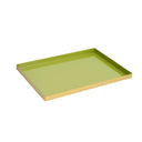 Large Rectangle Olive Green Enamel Metal Tray