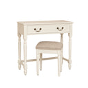 Ivory One Drawer Dressing Table & Stool Set - Charlotte Ivory Range