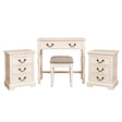 Ivory One Drawer Dressing Table Set & Pair of 3 Drawer Bedside Tables - Charlotte Ivory Range
