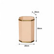 Hexagonal Pale Peach & Gold Edge Wooden Waste Paper Bin - 20cm x 30cm