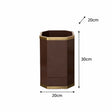 Hexagonal Chocolate Brown & Gold Edge Wooden Waste Paper Bin