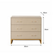 Large Neutral 3 Drawer Chest of Drawers - Liana Taupe Range